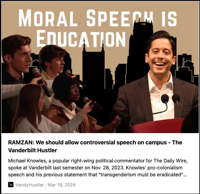 Ramzan: we should allow controversial speech on campus